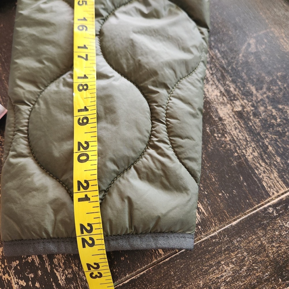 J.Crew Military Liner Inspired Quilted Puffer Hooded Size XS Olive Green Layered - Picture 9 of 16